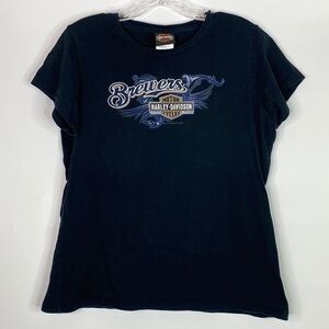 Harley Davidson Brewers Navy Blue Short Sleeve Tshirt Large